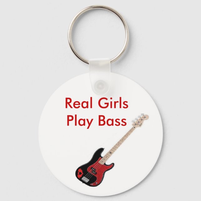 Real Girls spielen Bass Key Chain Schlüsselanhänger (Vorderseite)
