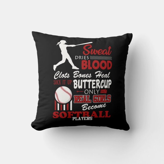 Real Girls werden Softball-Spieler-Geschenk Kissen (Vorderseite)
