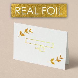 Real Gold Foil Blätter Monogram Wedding Platzkarte Folienkarte