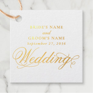 Real Gold Foil Elegante Klassische Hochzeit Geschenkanhänger