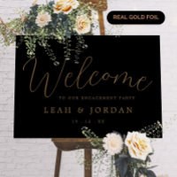 REAL Gold Foil Elegantes Engagement Willkommen
