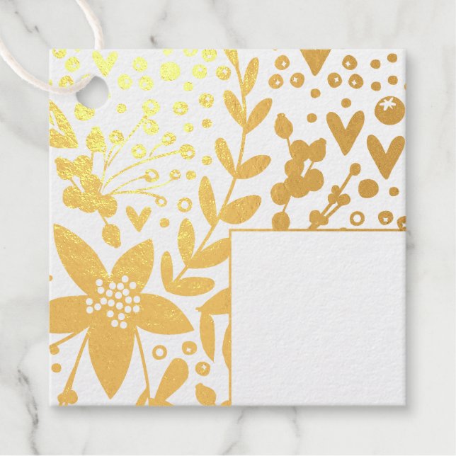 Real Gold Foil Festivals Blume Geschenkanhänger (Vorderseite)