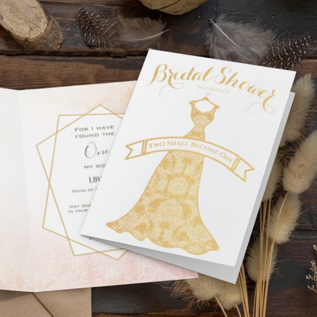 Real Gold Foil Floral Brautparty Gratulation Folienkarte (Von Creator hochgeladen)