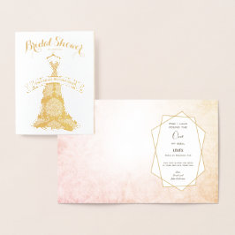 Real Gold Foil Floral Brautparty Gratulation Folienkarte