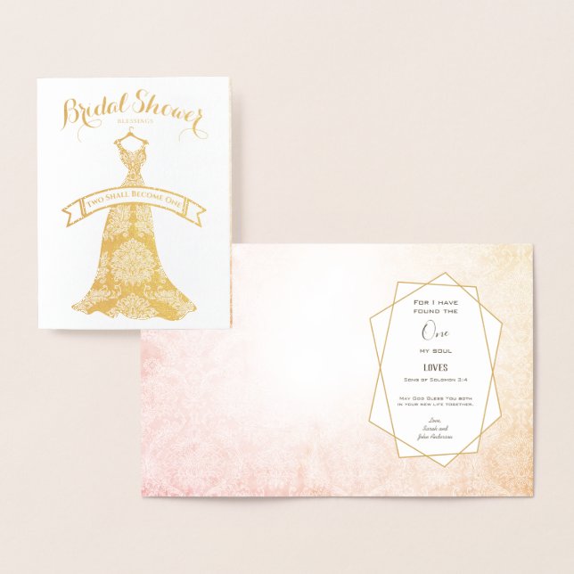 Real Gold Foil Floral Brautparty Gratulation Folienkarte (Anzeige)