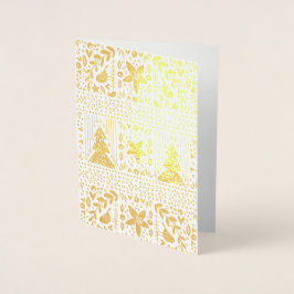 Real Gold Foil Hübsch Festive Happy Weihnachtskart Folienkarte