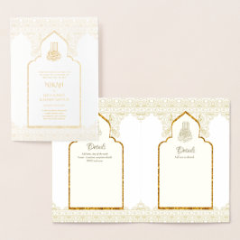 REAL Gold Foil Islamic Wedding Einladung NIKAH
