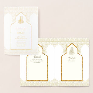 REAL Gold Foil Islamic Wedding Einladung NIKAH