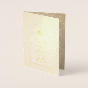 REAL Gold Foil Islamic Wedding Einladung NIKAH