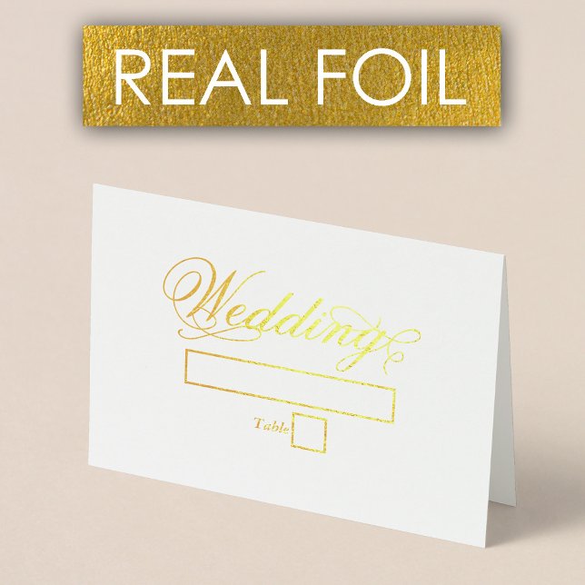 Real Gold Foil Luxury Wedding Platzkarte Folienkarte (Real Gold Foil Luxury Wedding Place Card)