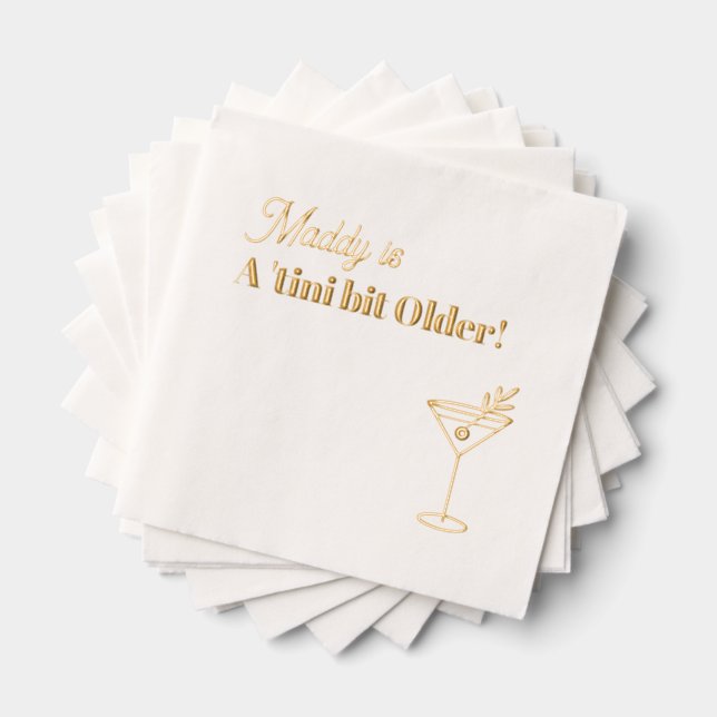 Real Gold Foil Martini 30. Servietten Mit Folie (Insitu (Gestapelt))