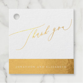 Real Gold Foil Modern Script Vielen Dank Geschenkanhänger