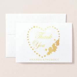 REAL Gold Foil & Pearls DANK IHNEN Hochzeitkarte Folienkarte
