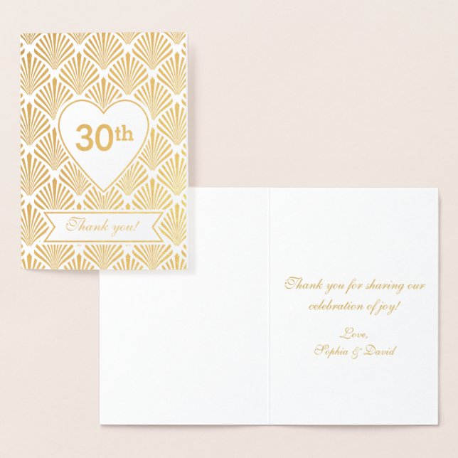 Real Gold Great Gatsby Art Deco 30 Jahre Folienkarte (Anzeige)