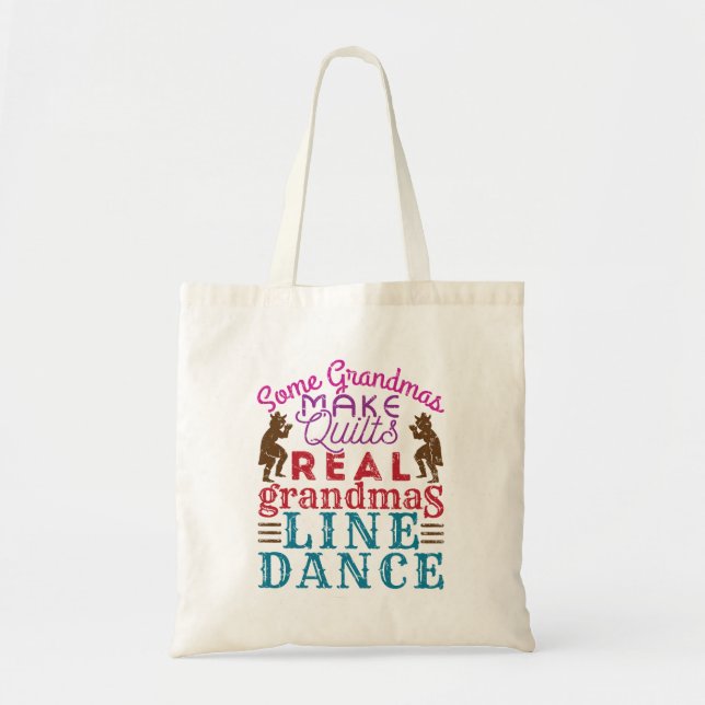 Real Grandmas Line Tanz Niedlich Line Tanz Tragetasche (Vorne)