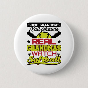 Real Grandmas sehen Softball Großmutter Button