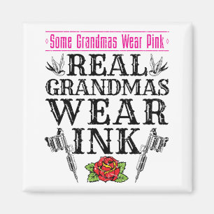 Real Grandmas Trak Tattoo Tattooed Großmutter Magnet