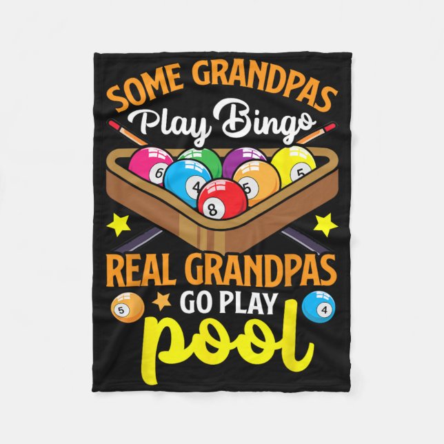 Real Grandpas Funny Pool Player Billiard Billiard Fleecedecke (Vorderseite)