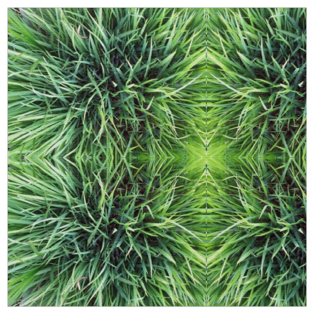 Real Grass Muster in Shades von Vivid Green Stoff (Muster)