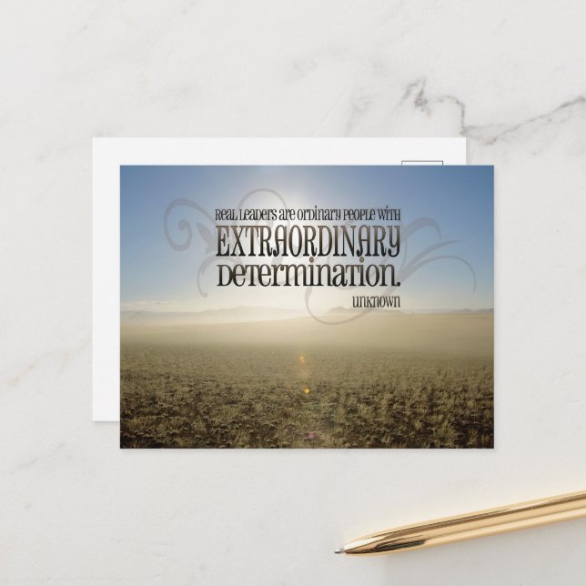 "Real Leaders" Inspiration Zitat Postkarte (Vorderseite/Rückseite Beispiel)