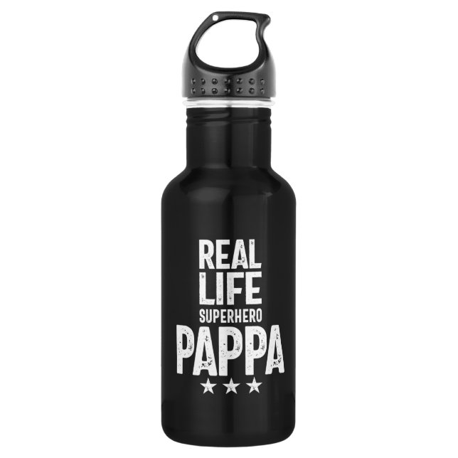 Real Life Superhero Pappa | Father Gift Edelstahlflasche (Vorderseite)
