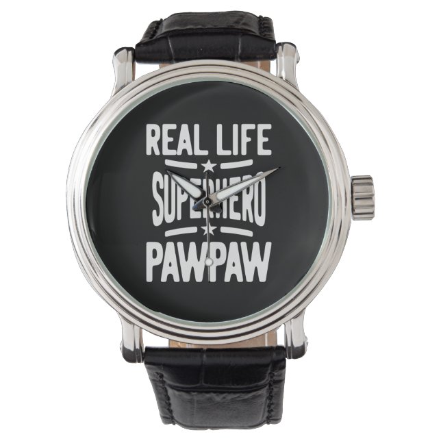 Real Life Superhero Pawpaw | Vater Opa Armbanduhr (Vorderseite)