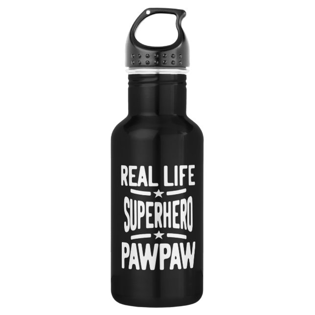Real Life Superhero Pawpaw | Vater Opa Edelstahlflasche (Vorderseite)