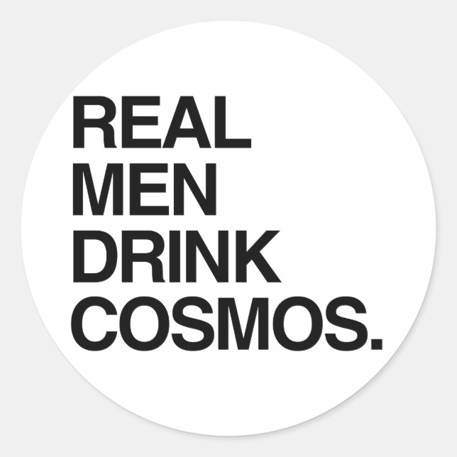 REAL MÄNNER GETRÄNKEN COSMOS RUNDER AUFKLEBER (Vorderseite)