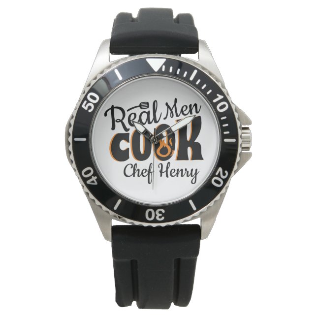 Real Men Cook Armbanduhr (Vorderseite)