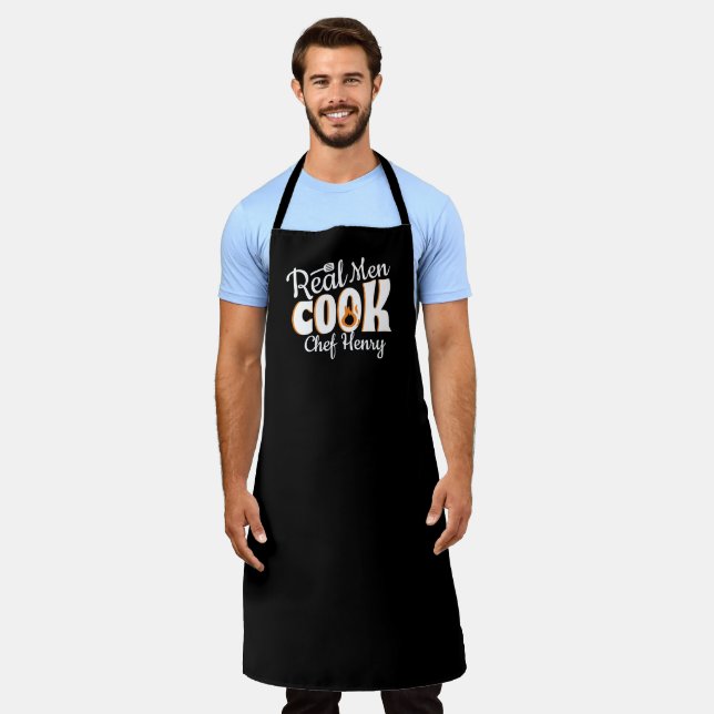 Real Men Cook Black Schürze (Getragen)