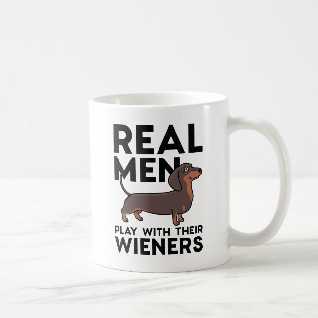 Real Men Dackeln Kaffeetasse (Rechts)