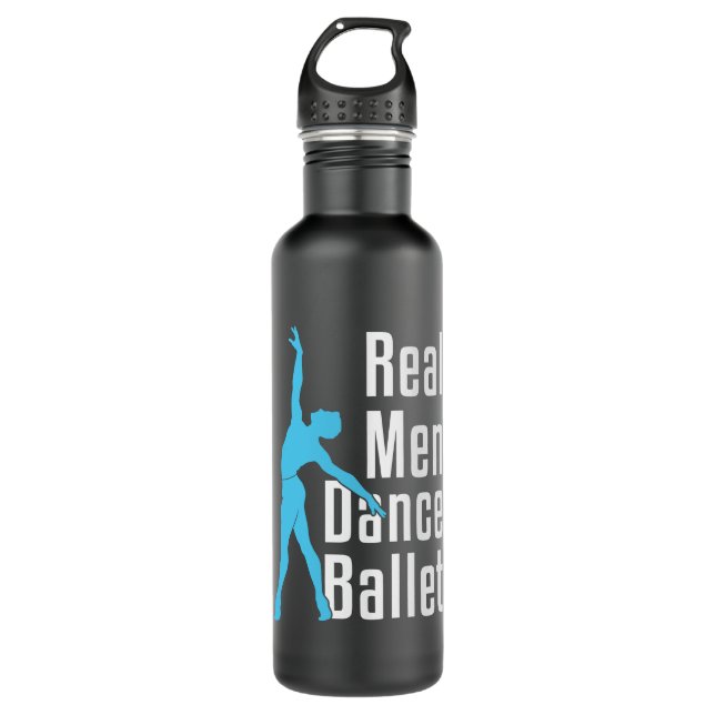 Real Men Dance Ballet Edelstahlflasche (Vorderseite)