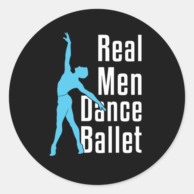 Real Men Dance Ballet Runder Aufkleber (Vorderseite)