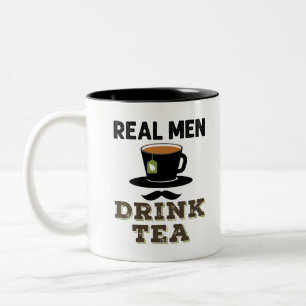 Real Men Drink Tee Cool Tea Drinker Lover Zweifarbige Tasse