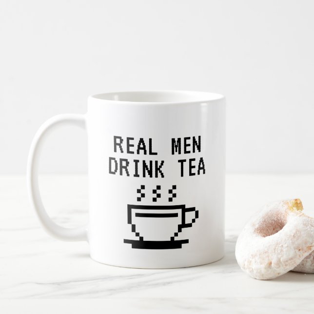 Real Men Drink Tee lustig weiß Kaffeetasse (Mit Donut)