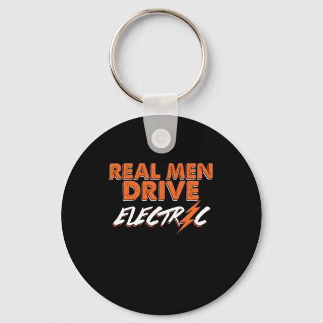 Real Men Drive Electric Car Ecar Charge Geschenk Schlüsselanhänger (Vorderseite)