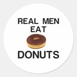 REAL MEN EAT DONUTS RUNDER AUFKLEBER