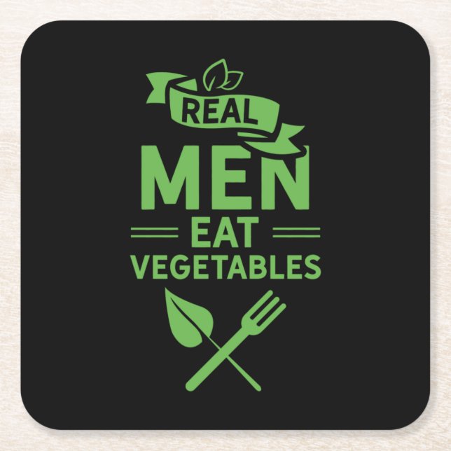 Real Men essen Gemüse Rechteckiger Pappuntersetzer (Vorderseite)