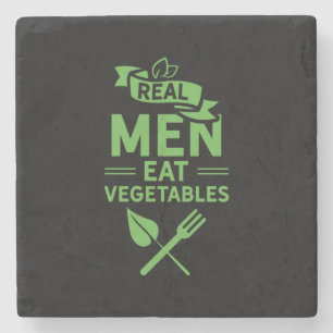Real Men essen Gemüse Steinuntersetzer