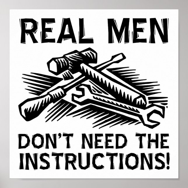 Real Men Funny Poster (Vorne)