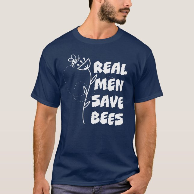 REAL MEN GERETTET Bienenerhalter Dunkel T-Shirt (Vorderseite)