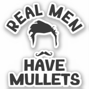 Real Men haben Mullets, feines Friseur-Stil lange Aufkleber