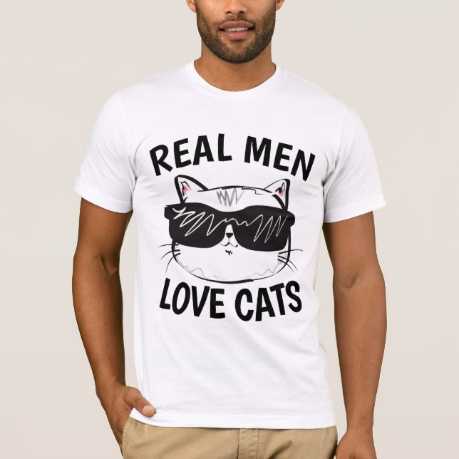 REAL MEN LIEBE CATS Cat T - Shirt (Vorderseite)