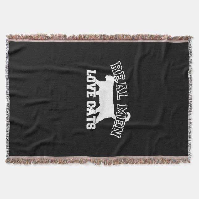 Real Men Liebe Cats Diese hier ist weiß Decke (Vorderseite)