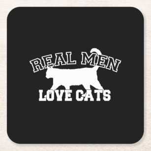 Real Men Liebe Cats Diese hier ist weiß Rechteckiger Pappuntersetzer