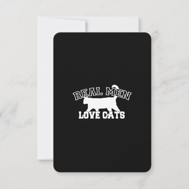 Real Men Liebe Cats Grafisches Design auf schwarze (Vorderseite)