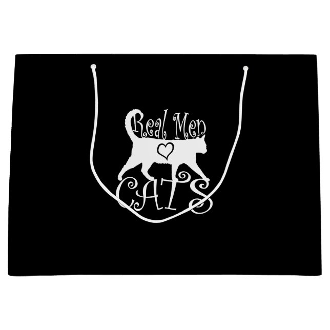 Real Men Liebe Cats Jazzy Style Große Geschenktüte (Vorderseite)
