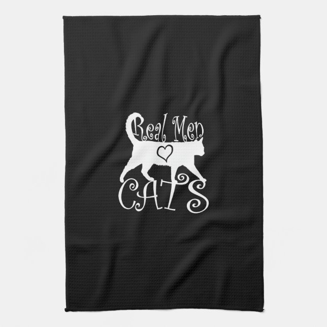 Real Men Liebe Cats Logotype Handtuch (Vertikal)