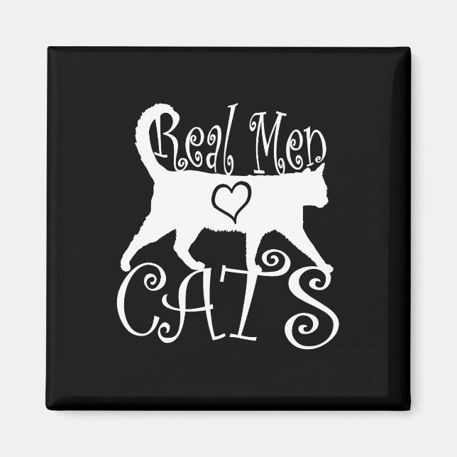 Real Men Liebe Cats Logotype Magnet (Vorne)