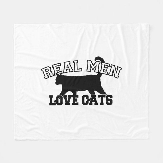 Real Men Liebe Cats Statement Fleecedecke (Vorderseite (Horizontal))